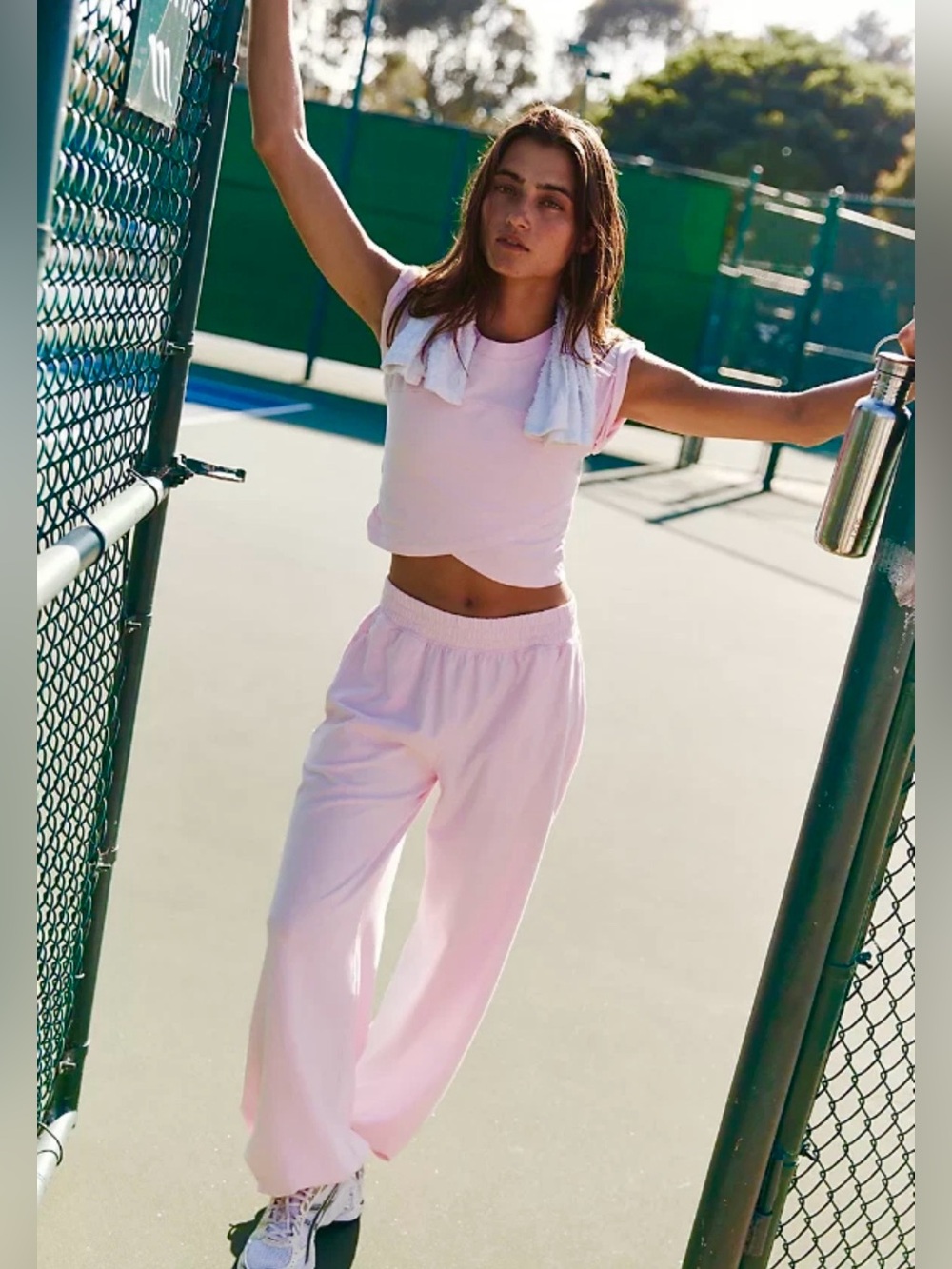 FREE PEOPLE PINK HOTSHOT CROSSOVER SET SIZE MEDIUM!!!